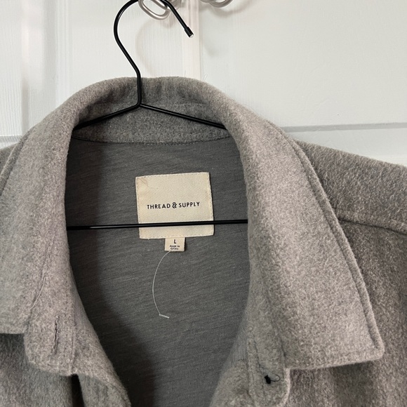 Gray Shacket Jacket Button Up - Picture 2 of 5